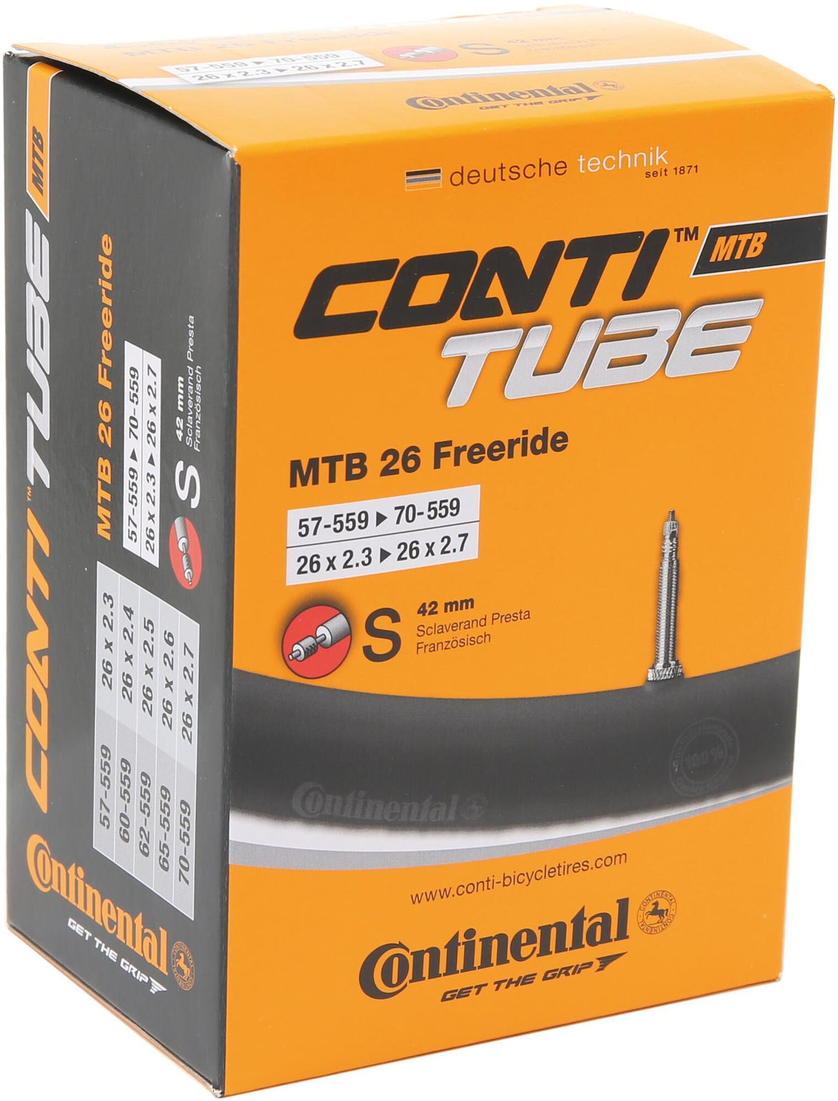 Continental binnenband mtb 26 conti tube mtb 26 57 70-559 s42 fre