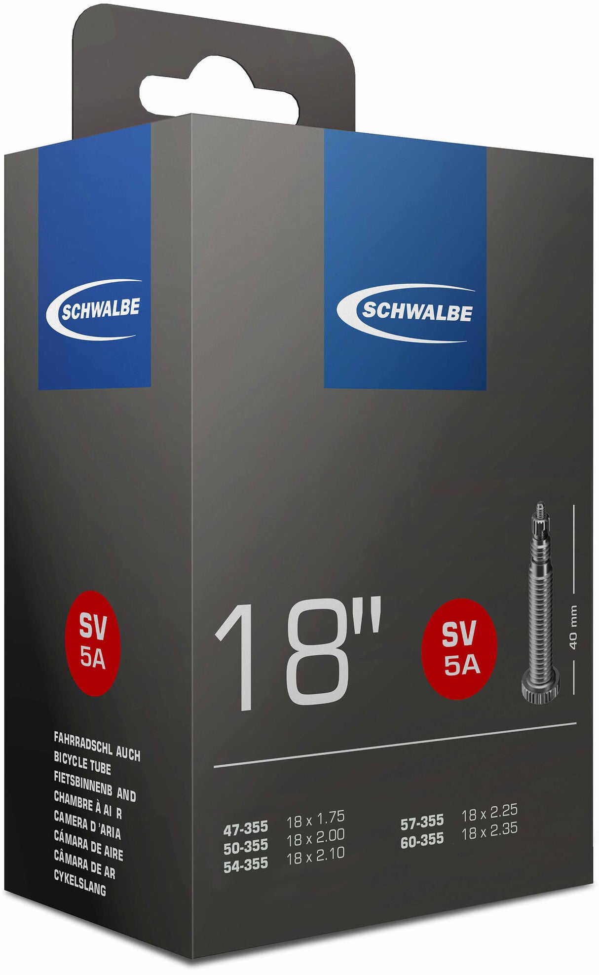 Schwalbe Binnenband FV SV5A 18 breed 47 50 54 57 60-355