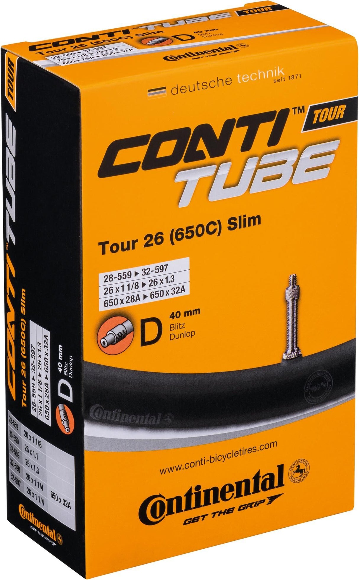 Continental binnenband tour 26 slim conti tube tour 26 28 32-559 597 d40 sli