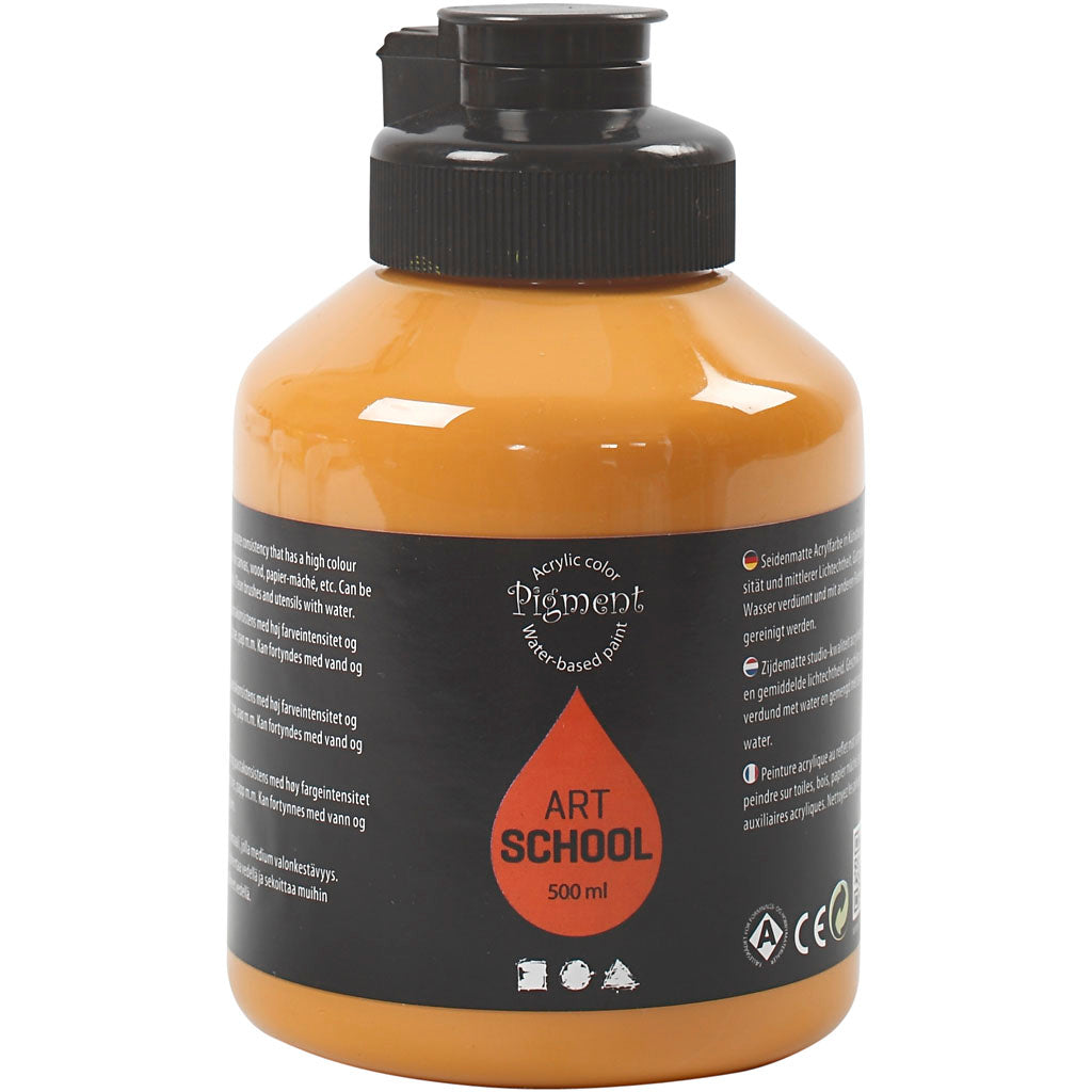 Creativ company acryl verf, semi-glanzend, dekkend, oker, 500 ml 1 fles