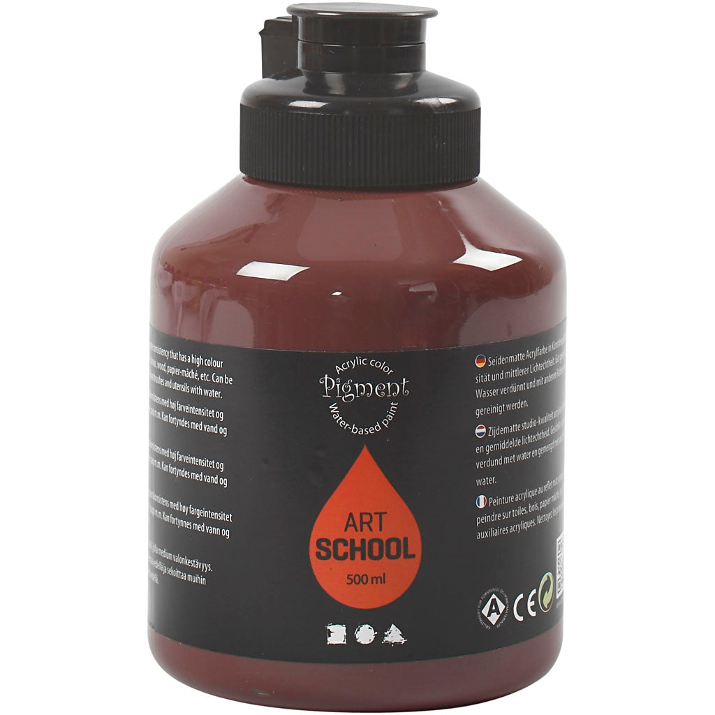 Creativ company acryl verf, semi-glanzend, dekkend, gebrande omber, 500 ml 1 fles