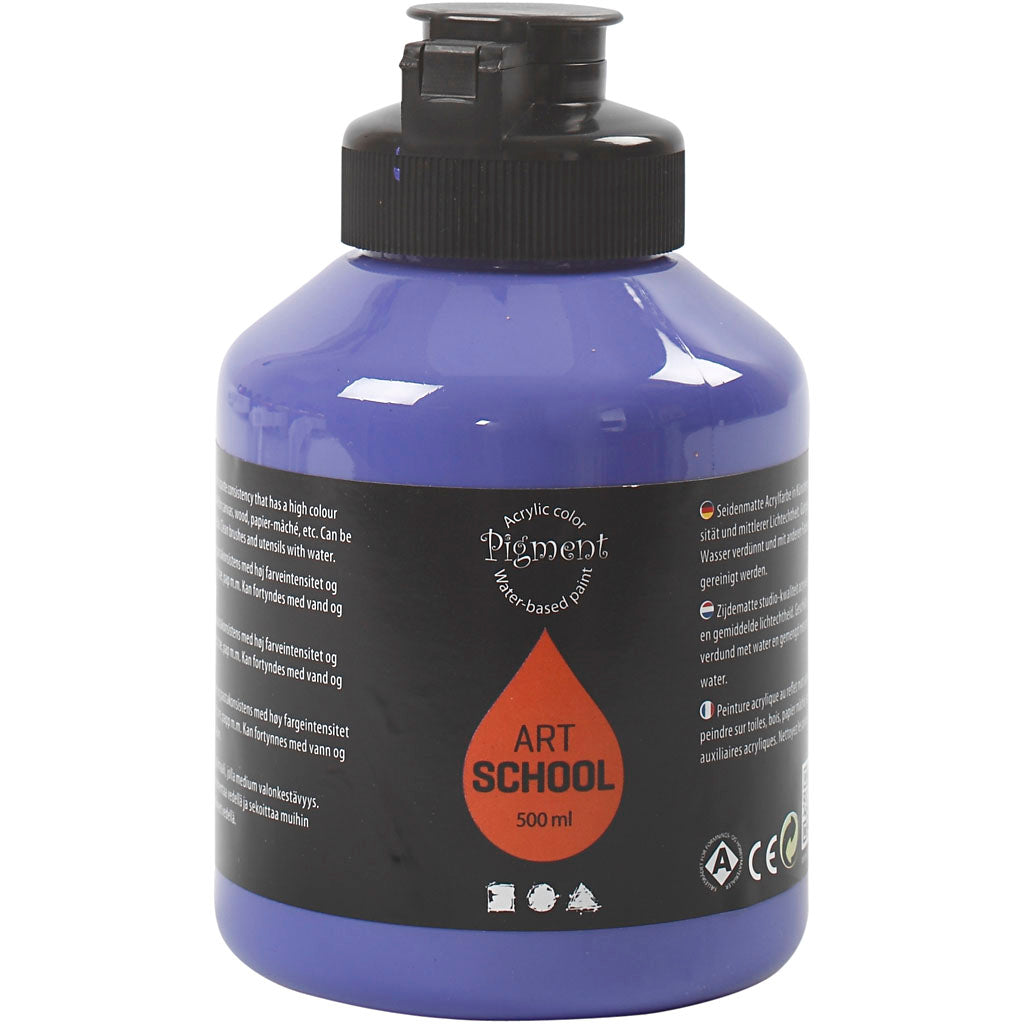 Creativ company acrylverf, semi-glanzend, semi-transparant, violetblauw, 500 ml 1 fles