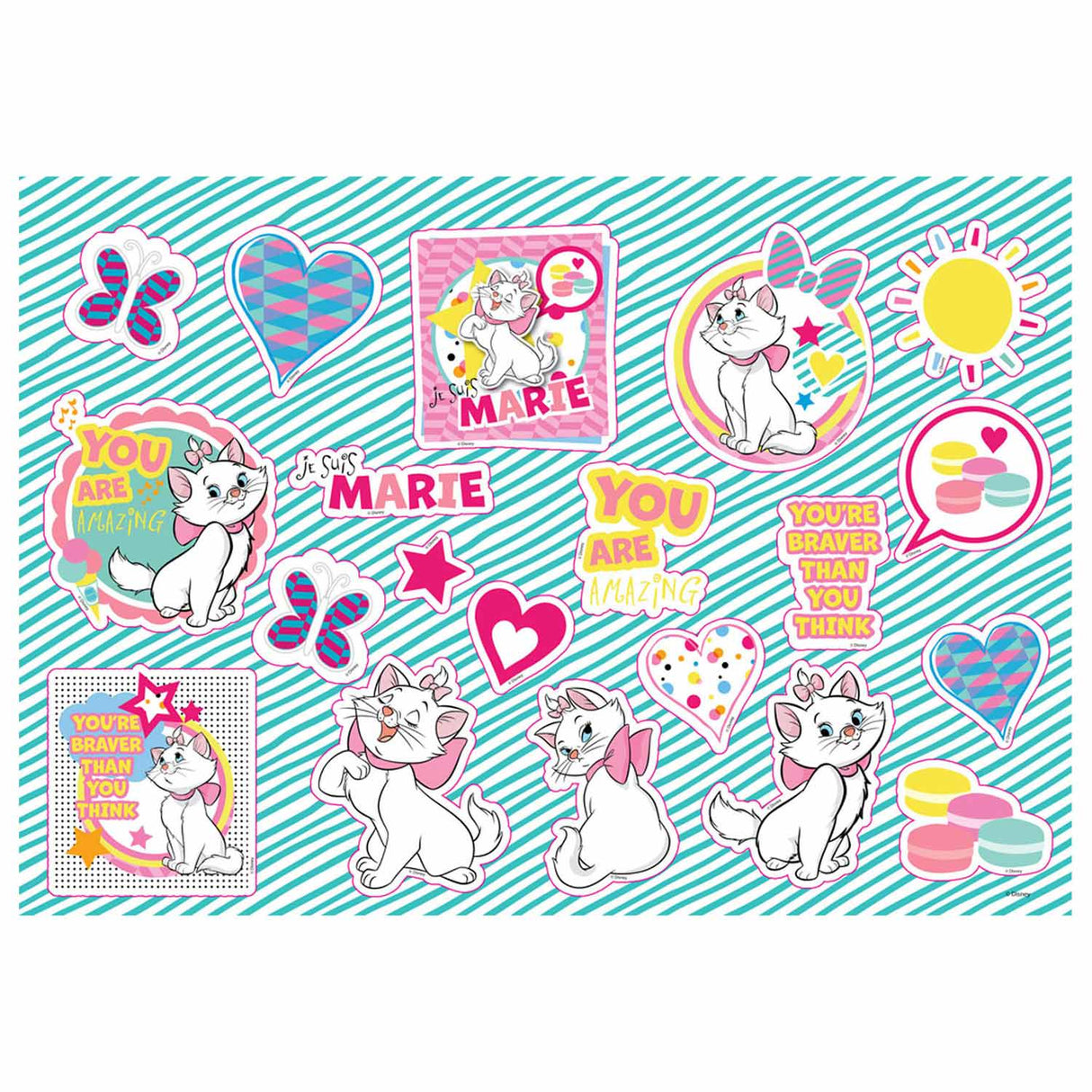 Marie Cat Kleurplaten met Stencil en Stickervel