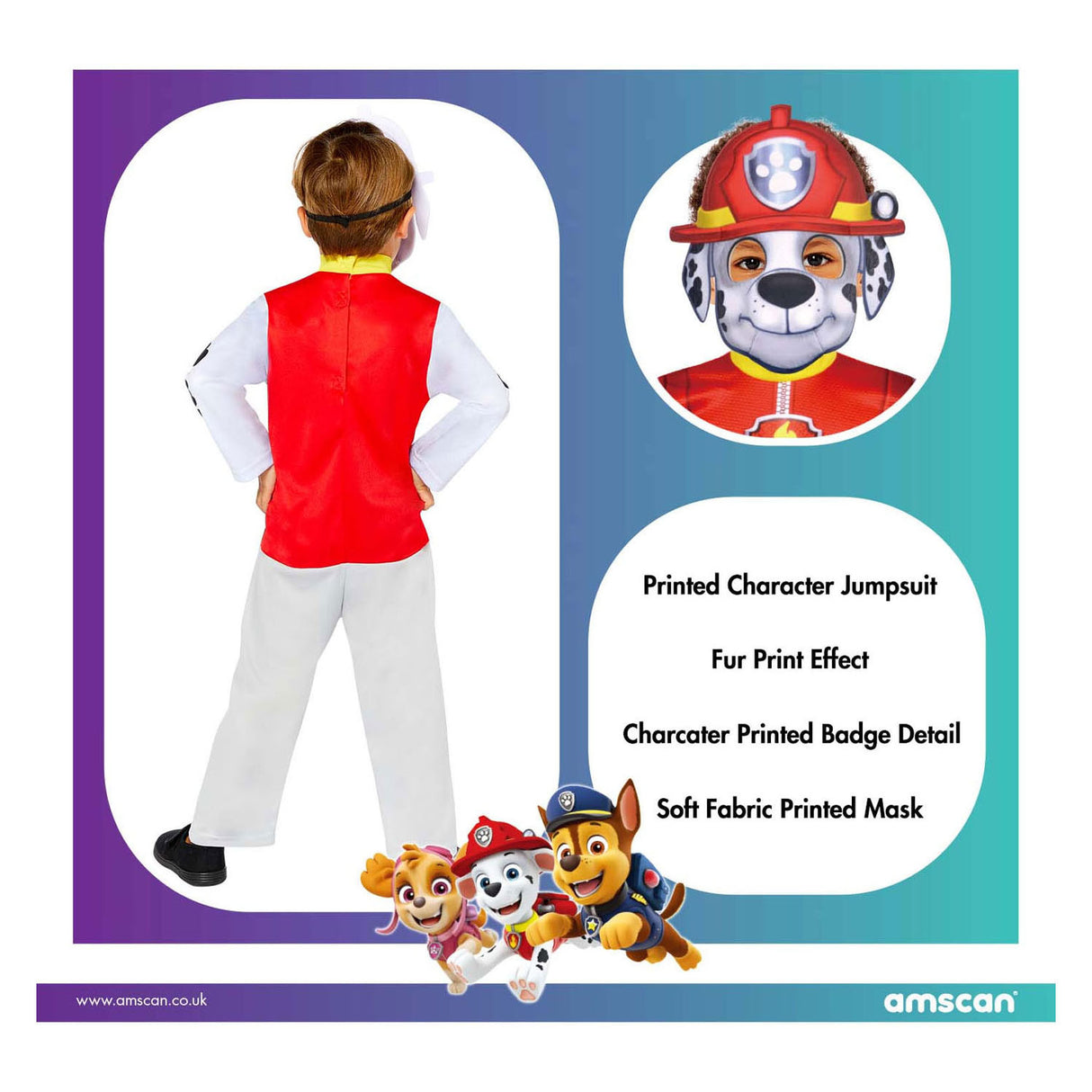 Paw patrol kinderkostuum marshall, 3-4 jaar