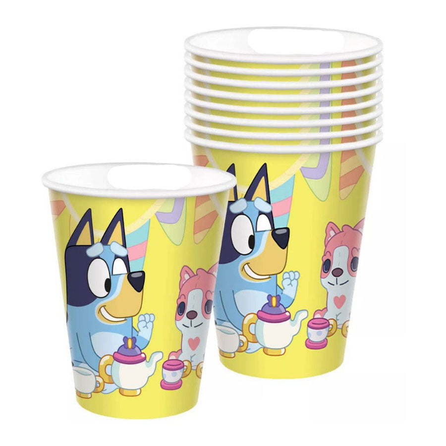 Papieren bekers bluey, 8st.