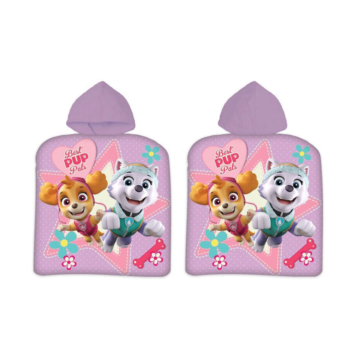 Paw patrol poncho paars, 55x110cm