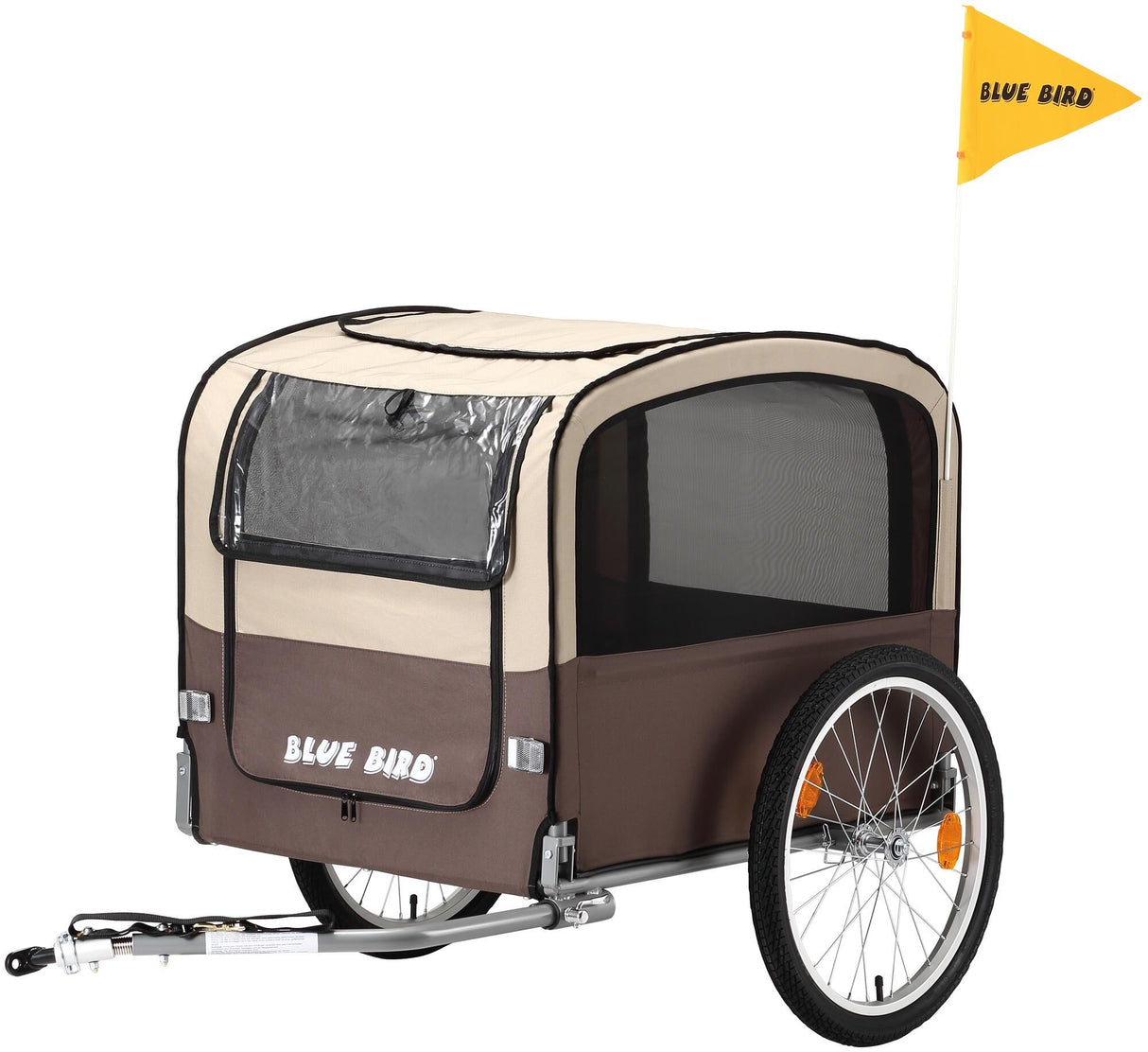 Blue bird fiets-hondenkar dog trailer 20 brown beige