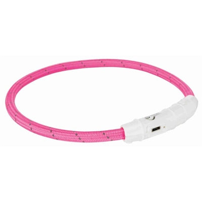 Trixie Halsband hond flitslichthalsband usb tpu nylon roze