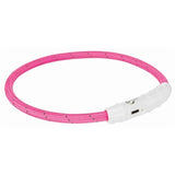 Trixie Halsband hond flitslichthalsband usb tpu nylon roze