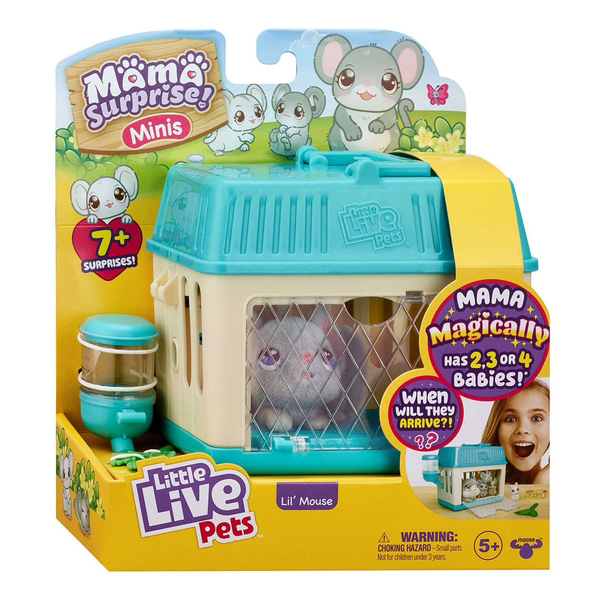 Moose toys little live pets mama surprise mini speelfiguur muis