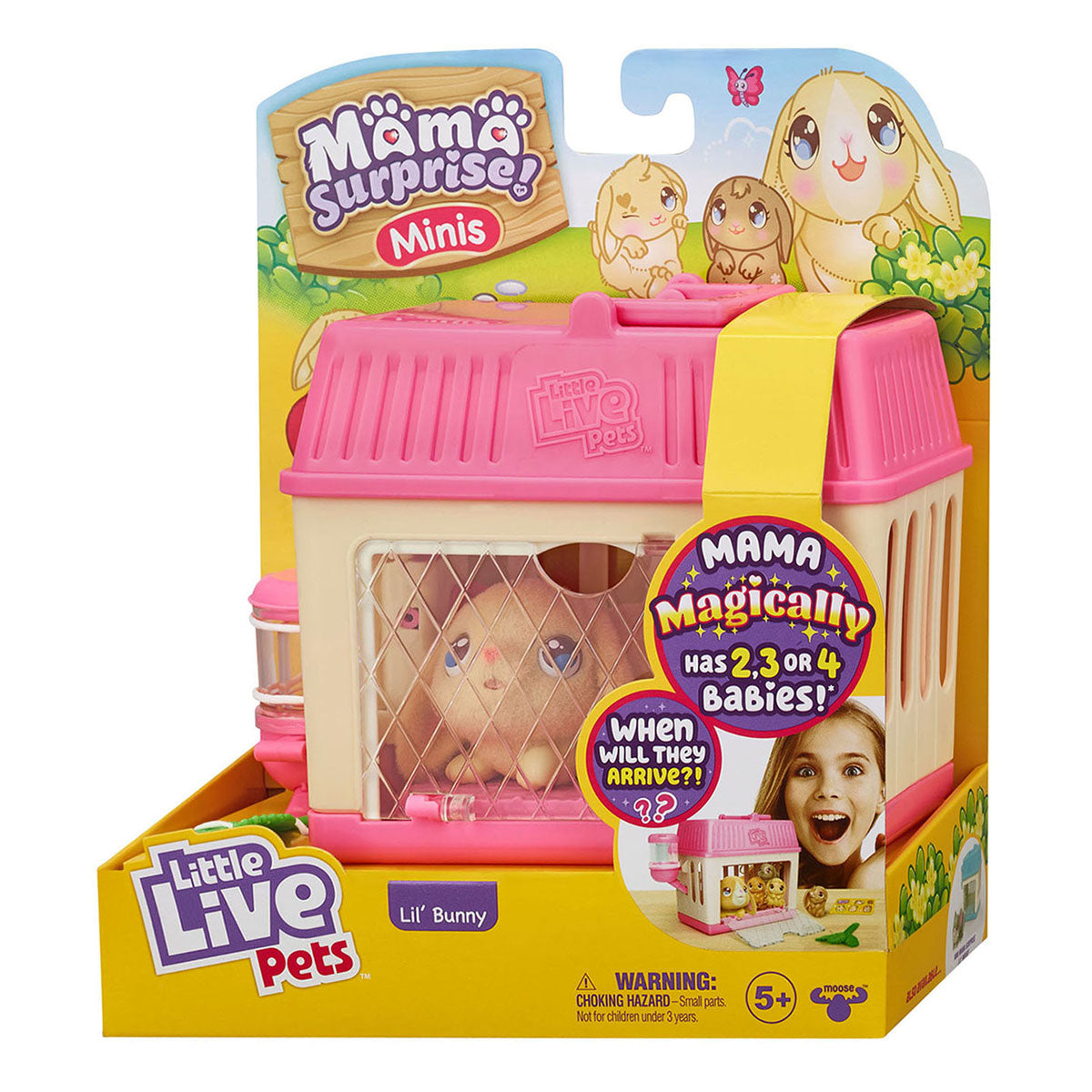 Moose toys little live pet mama surprise mini speelfiguur konijn