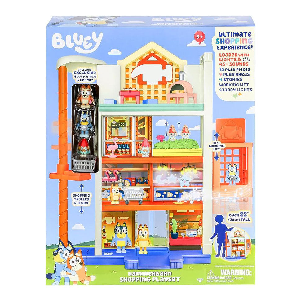 Moose toys bluey hammerbarn winkelcentrum speelset met licht en geluid