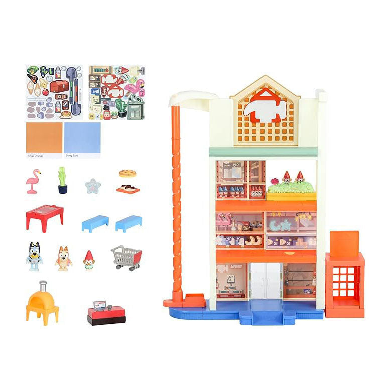 Moose toys bluey hammerbarn winkelcentrum speelset met licht en geluid