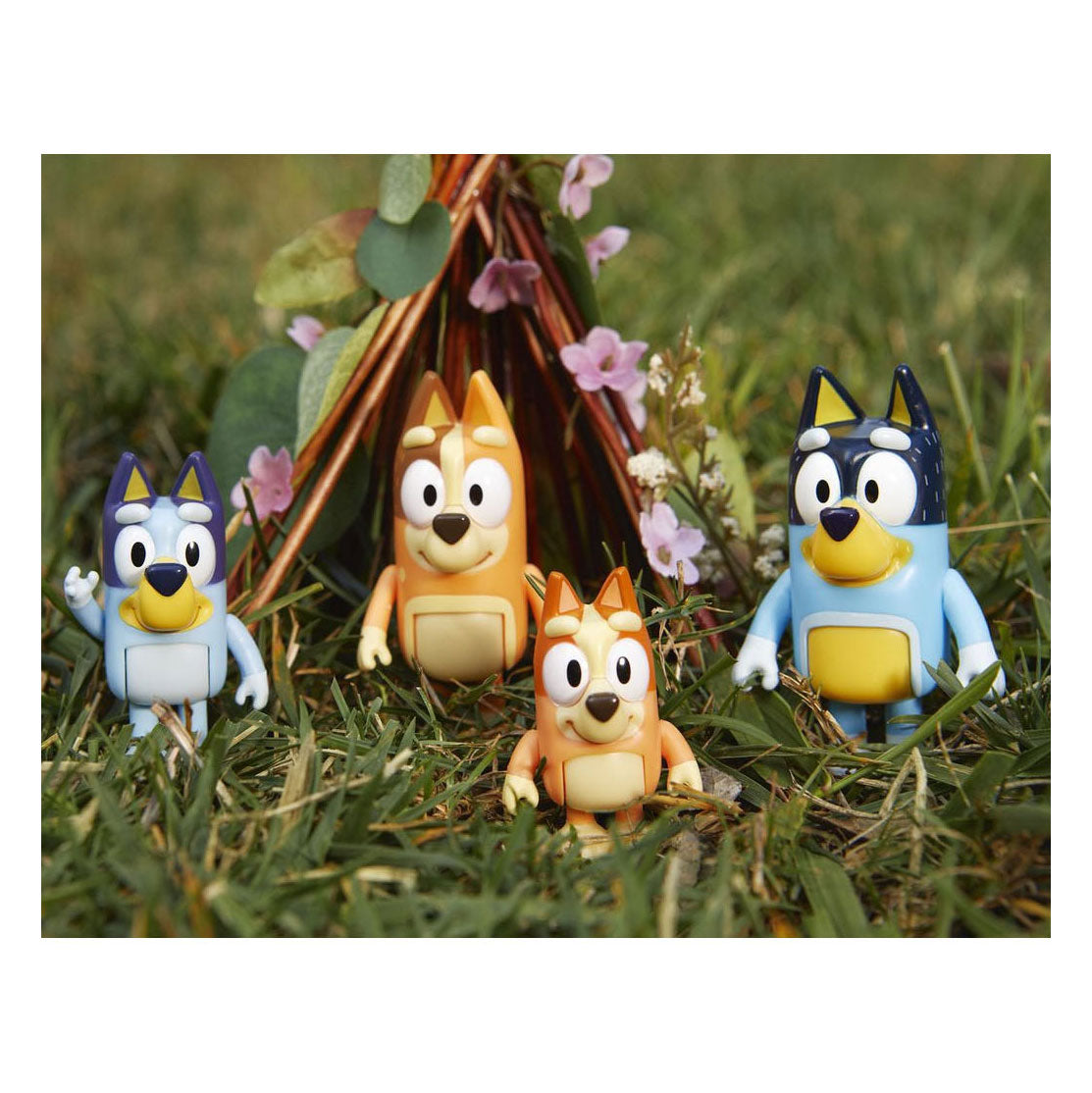 Moose toys bluey familie speelfiguren, 4st.