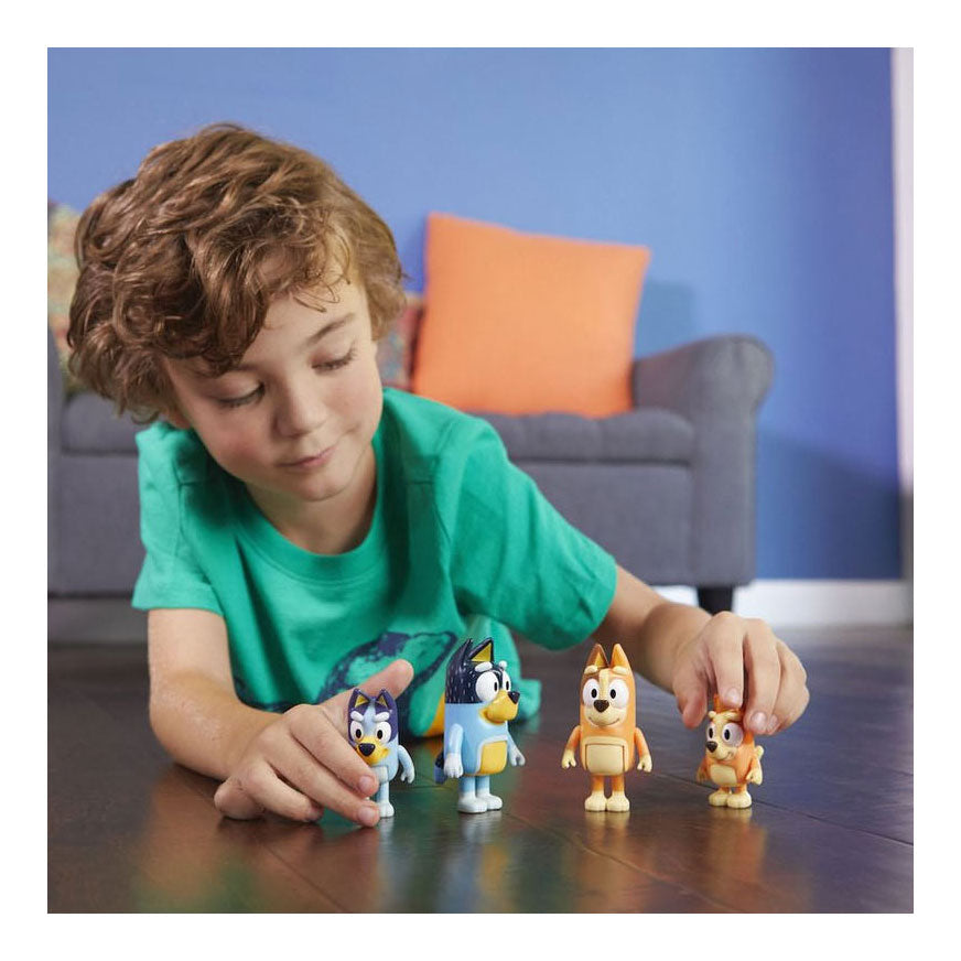 Moose toys bluey familie speelfiguren, 4st.