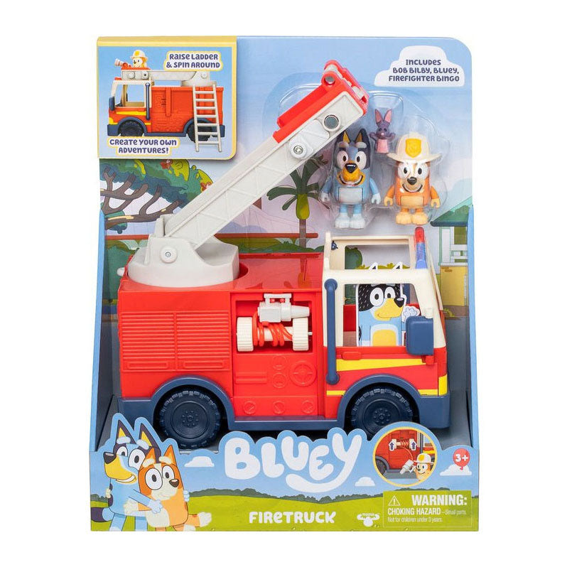 Moose toys bluey's brandweerwagen met 2 speelfiguren