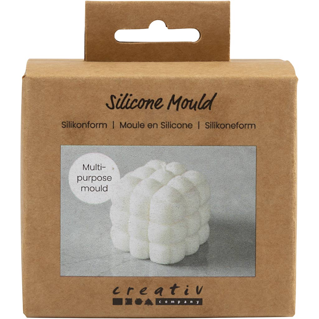 Creativ company siliconen vorm, vierkant met bubbels, h: 5 cm, b: 6 cm, d 6 cm, 1 stuk 1 doos