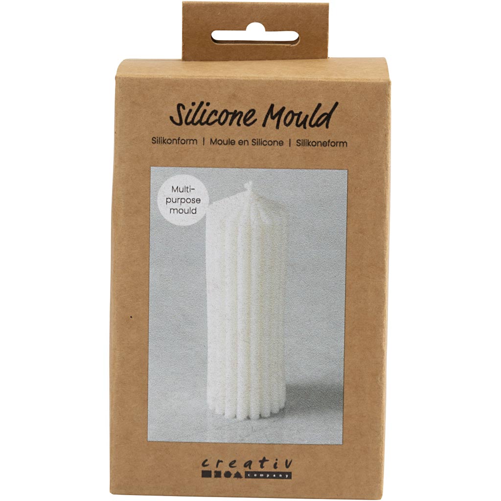 Creativ company siliconen vorm, geribbelde cilinder, h: 12 cm, d 4 cm, 1 stuk 1 doos