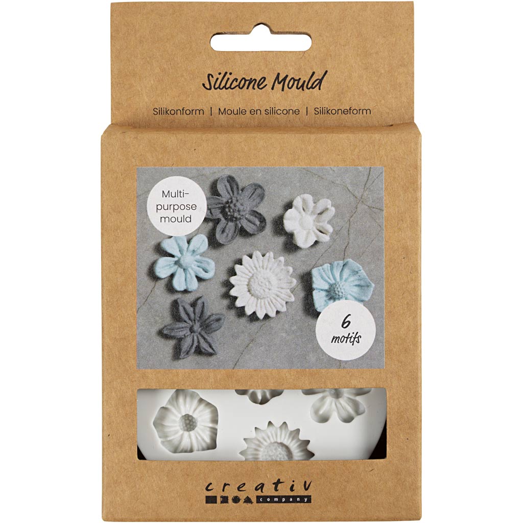 Creativ company siliconen vormen, bloem, h: 0,5 cm, l: 1,5-2,5 cm, 1 stuk