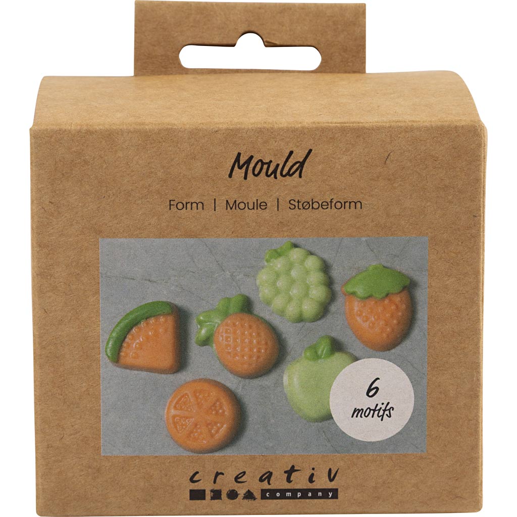 Creativ company mallen, fruit, h: 1,8 cm, l: 4,5-6 cm, 6 stuk 1 doos
