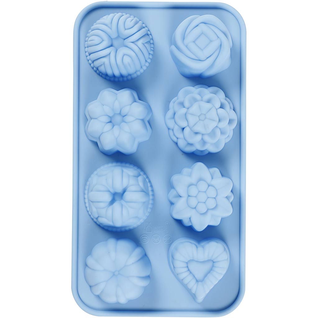 Creativ company siliconen vormen, cakejes, h: 2,5 cm, l: 4 cm, b: 4,5 cm, 25 ml, 1 stuk