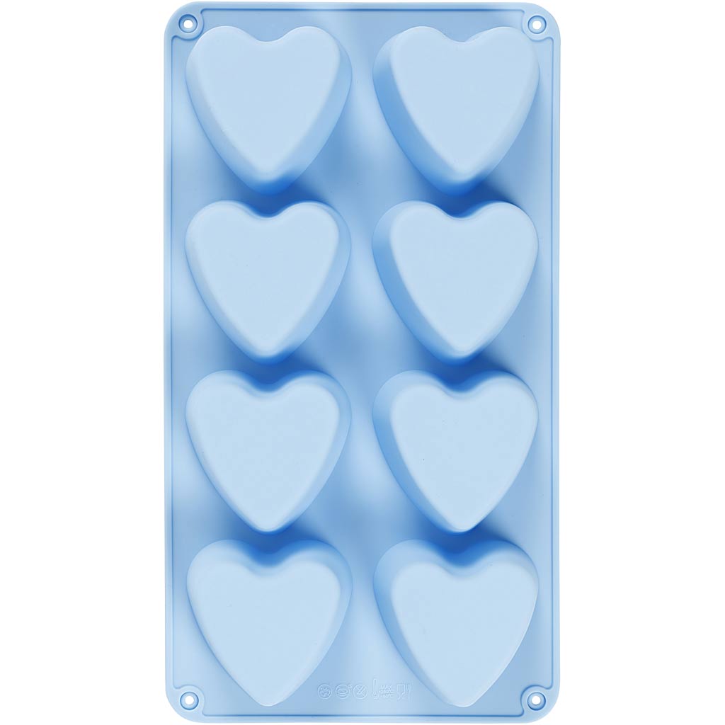 Creativ company siliconen vormen, harten, h: 3,5 cm, l: 7 cm, b: 6 cm, 100 ml, 1 stuk
