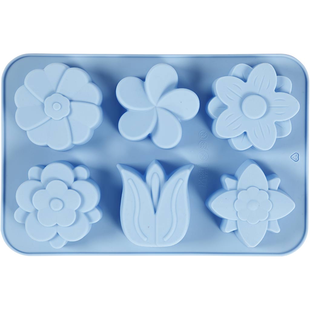 Creativ company siliconen vormen, bloemen, h: 2,6 cm, l: 6 cm, b: 7,5 cm, 75 ml, 1 stuk