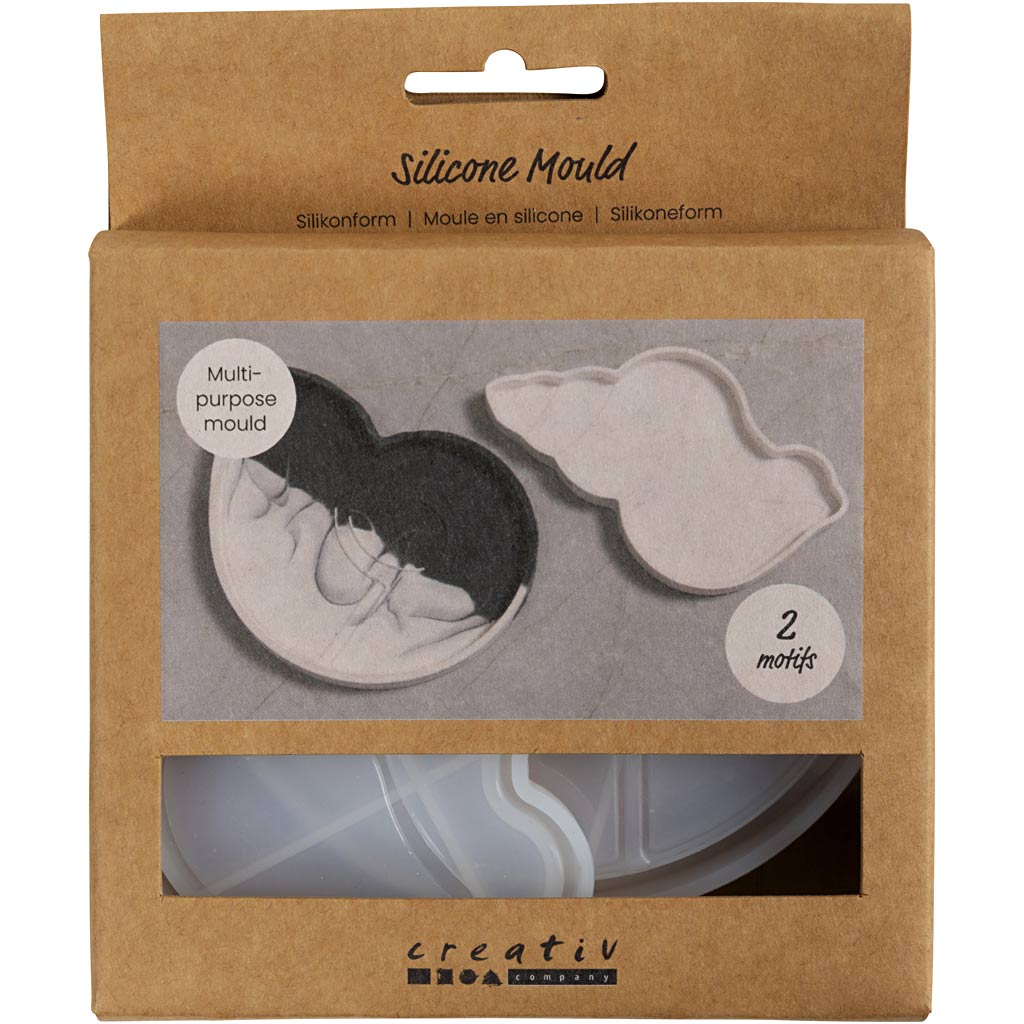 Creativ company siliconen vormen, conchschelp, h: 0,6 cm, l: 12 cm, b: 8-9 cm, 2 stuk 1 doos