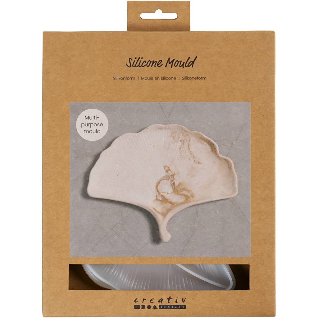 Creativ company siliconen vormen, gingko-blad, h: 1,5 cm, l: 18,5 cm, b: 14,8 cm, 1 stuk