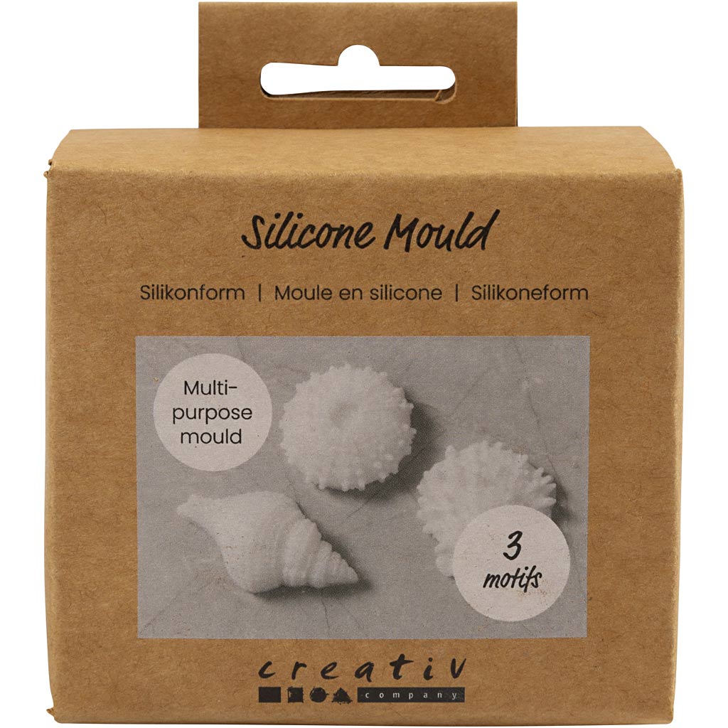 Creativ company siliconen vormen, zeester, conchschelp, schelp, h: 1,5-2 cm, d 3,5-6 cm, 3 stuk 1 doos