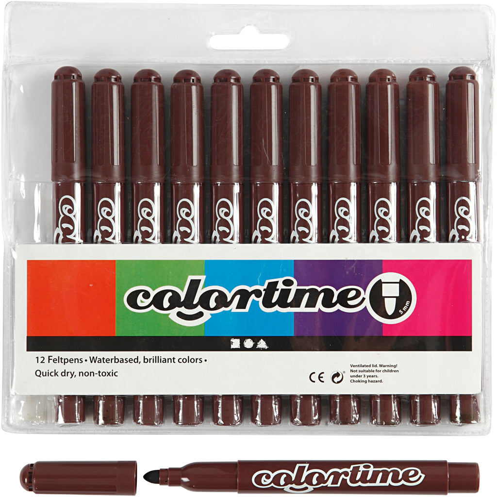 Donkerbruine Jumbo Stiften, 12st.