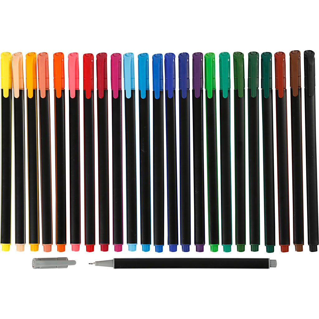 Colortime fineliners, lijndikte 0,6-0,7 mm, diverse kleuren, 24 stuk 1 doos