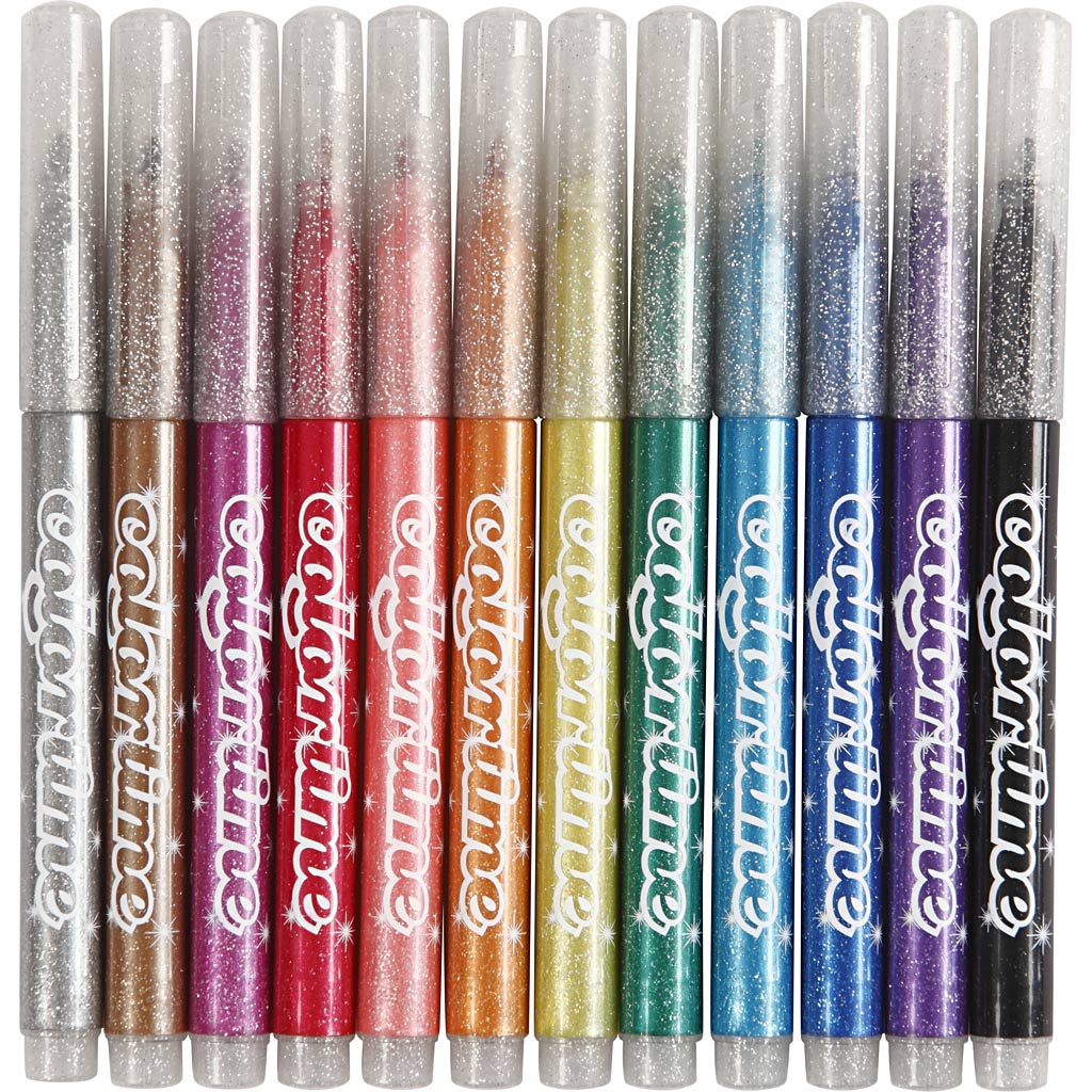 Glitterstiften, 12st.