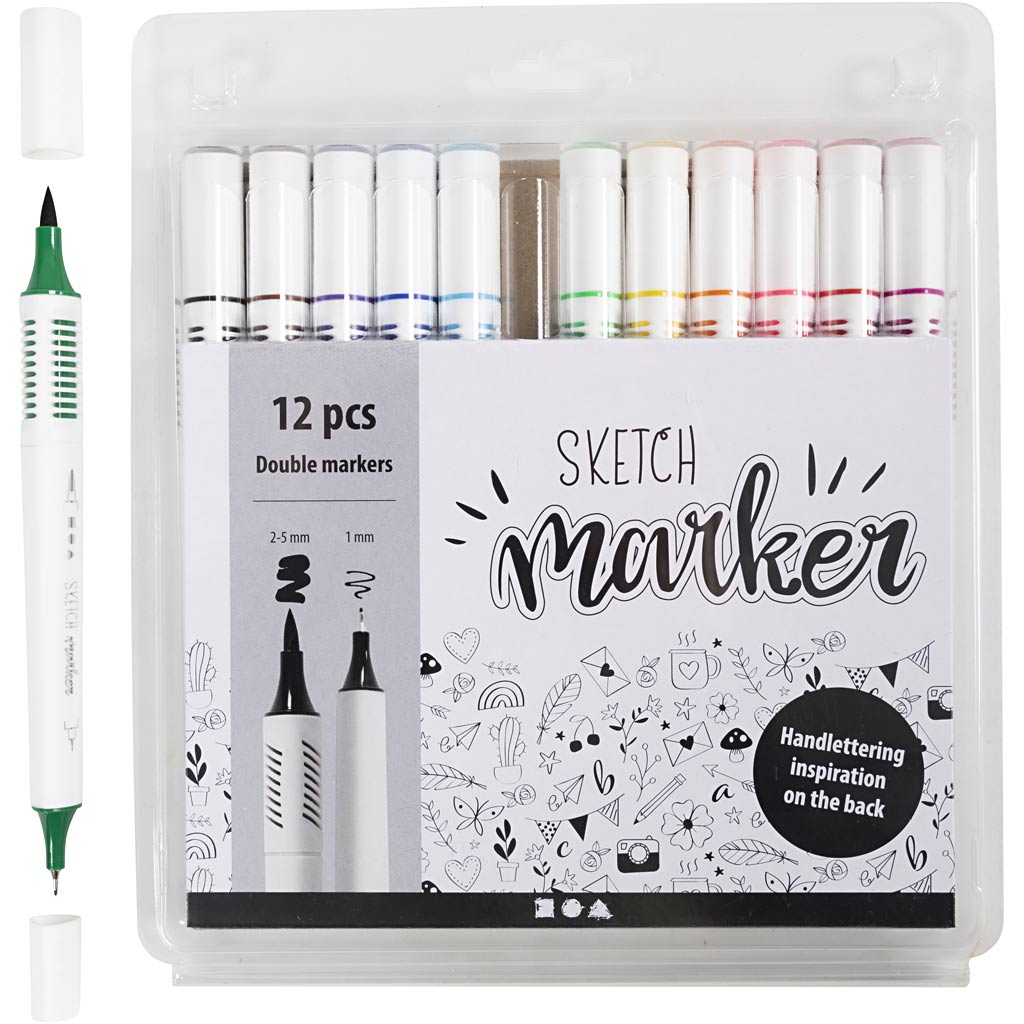 Creativ Company Schets Markers Kleur, 12st.