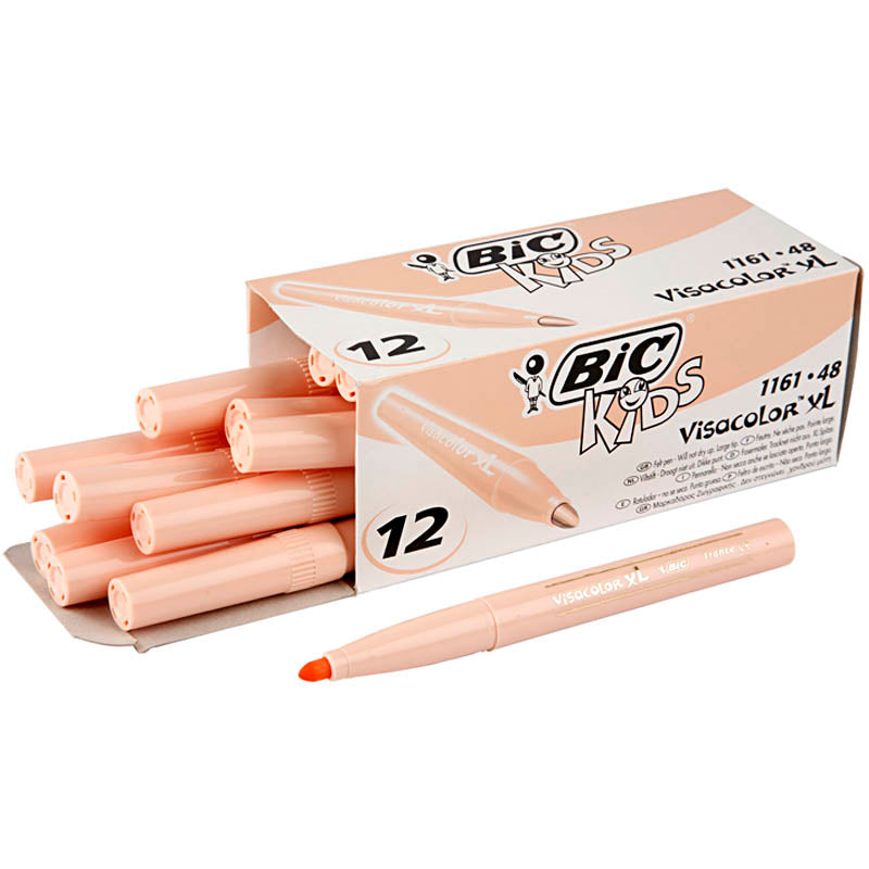 Bic visa color kleurstiften, lijndikte 3 mm, licht beige, 12 stuk 1 doos
