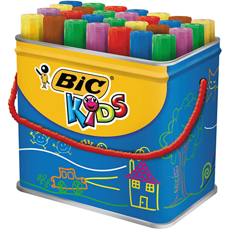 Bic decoralo jumbo markers, lijndikte 4 mm, diverse kleuren, 30 stuk 1 doosje