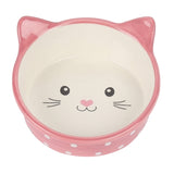 Happy pet voerbak kat polka roze creme