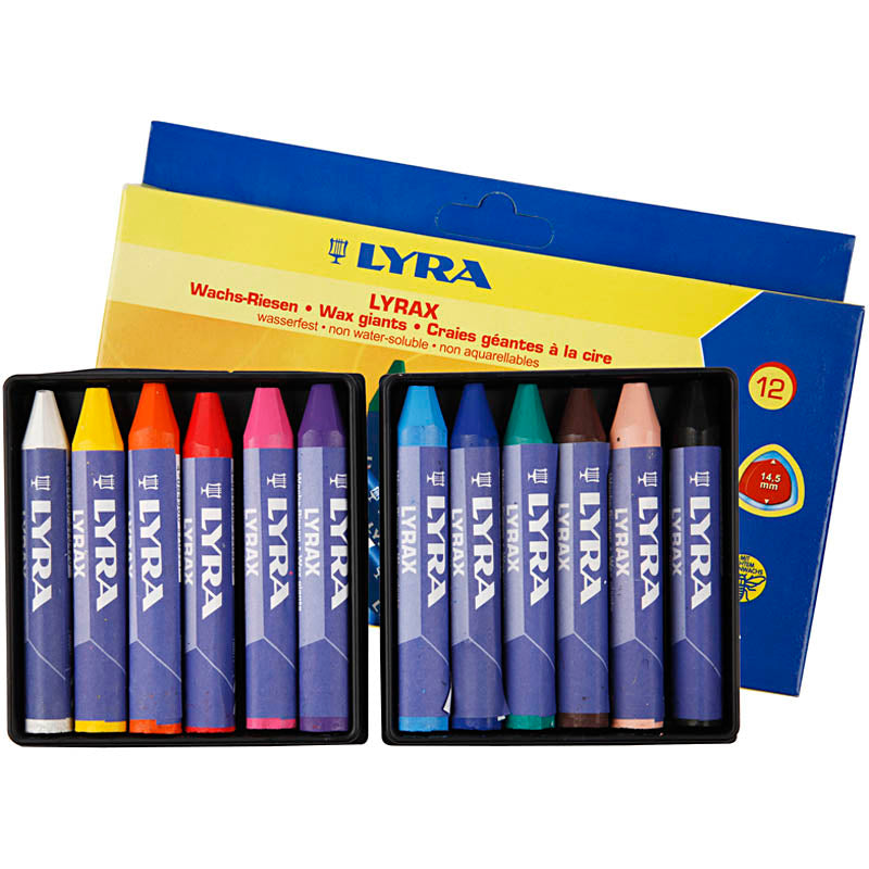 Lyra waskrijt, l: 9 cm, dikte 15 mm, 12 stuk 1 doos