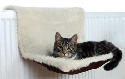 Trixie radiatorhangmat pluche velours crème bruin