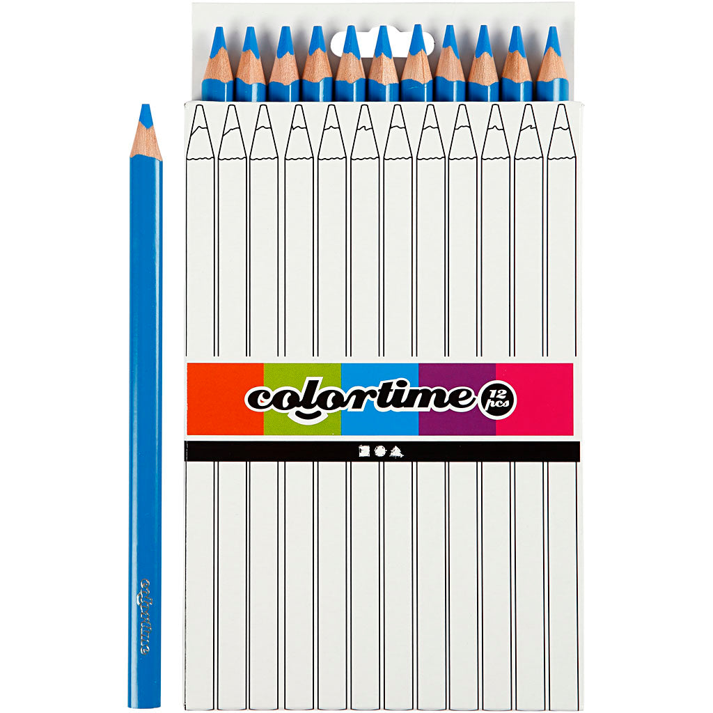 Driehoekige Jumbo Kleurpotloden - Blauw, 12st.