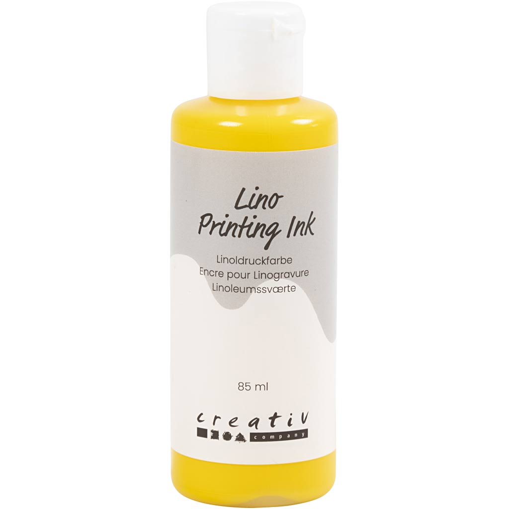 Creativ company linoleum verf, geel, 85 ml 1 fles