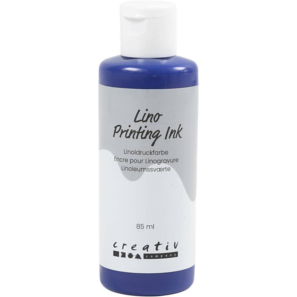 Creativ company linoleum verf, blauw, 85 ml 1 fles