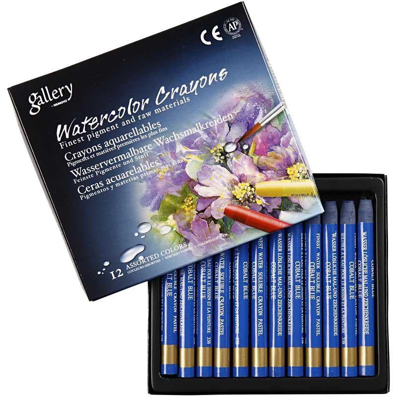Mungyo aquarelkrijt, l: 9,3 cm, dikte 8 mm, kobaltblauw (338), 12 stuk 1 doos