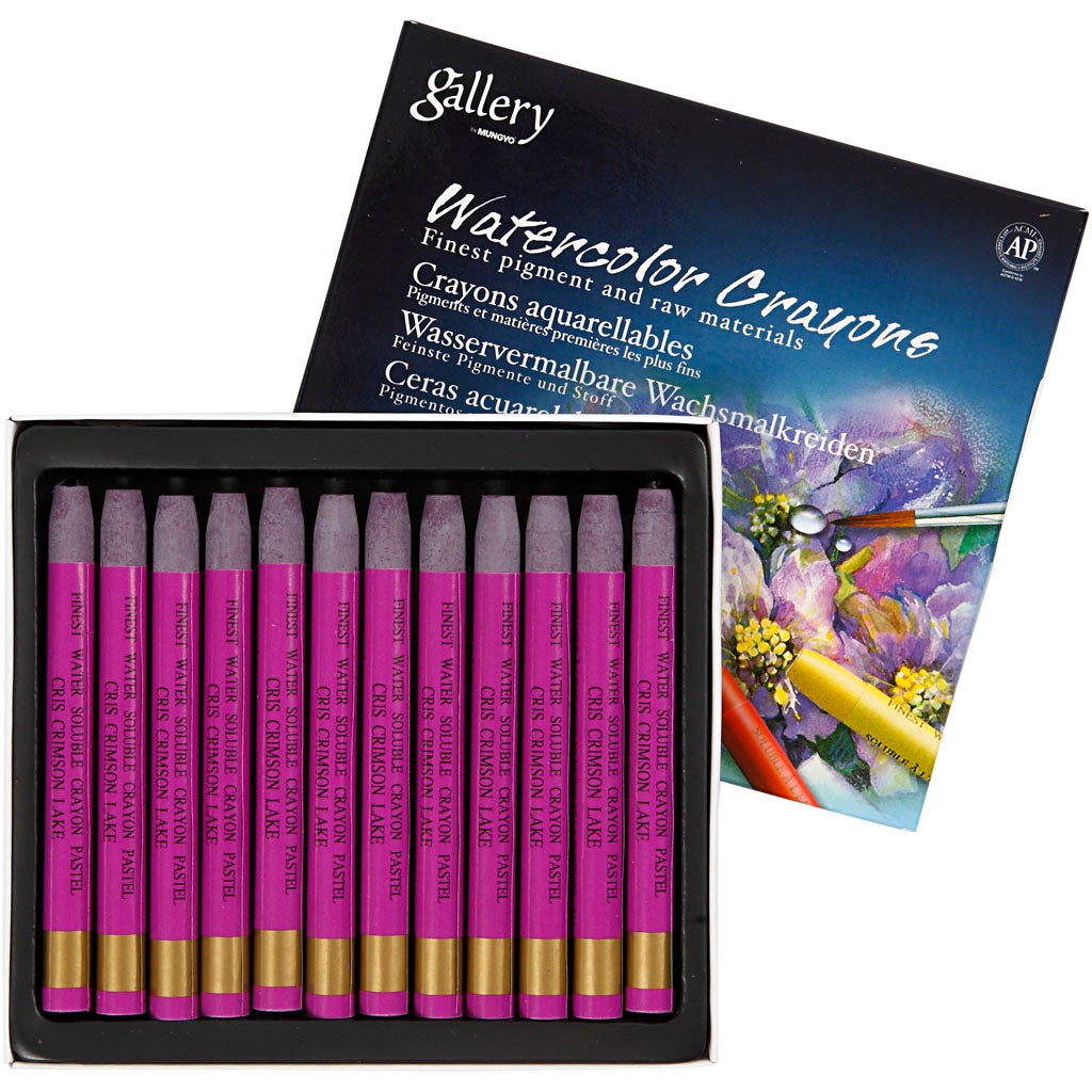 Mungyo aquarelkrijt, l: 9,3 cm, dikte 8 mm, donkelroze (314), 12 stuk 1 doos