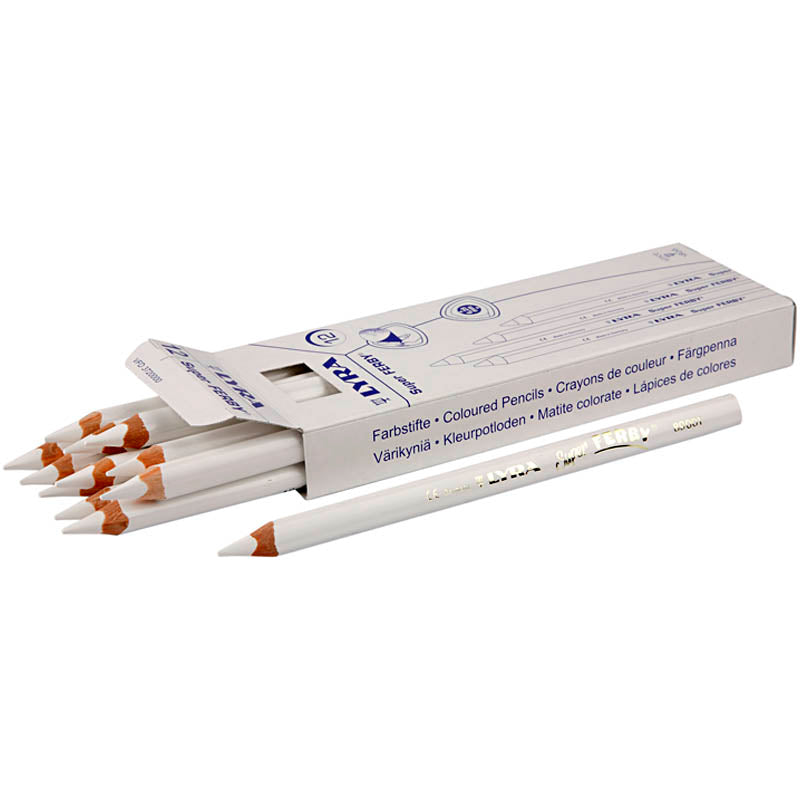 Lyra super ferby 1 kleurpotloden, l: 18 cm, vulling 6,25 mm, wit, 12 stuk 1 doos