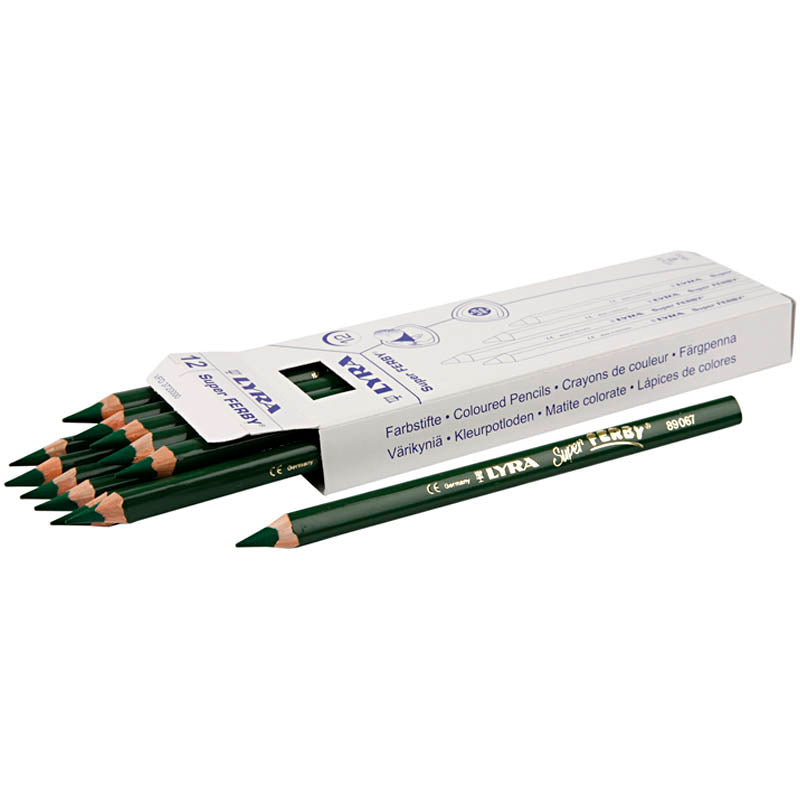 Lyra super ferby 1 kleurpotloden, l: 18 cm, vulling 6,25 mm, groen, 12 stuk 1 doos