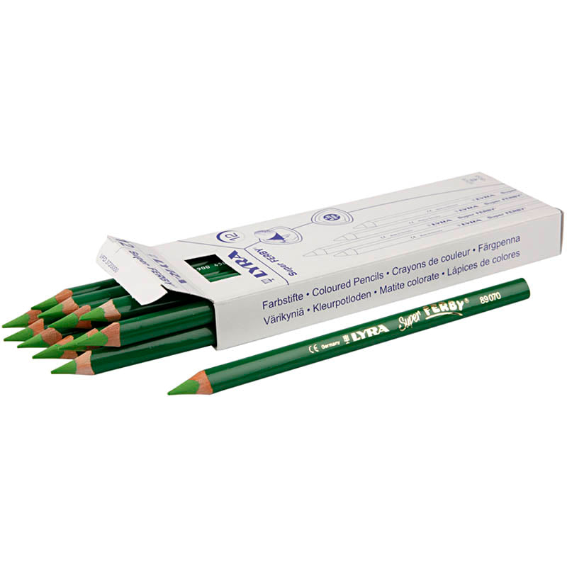 Lyra super ferby 1 kleurpotloden, l: 18 cm, vulling 6,25 mm, lichtgroen, 12 stuk 1 doos