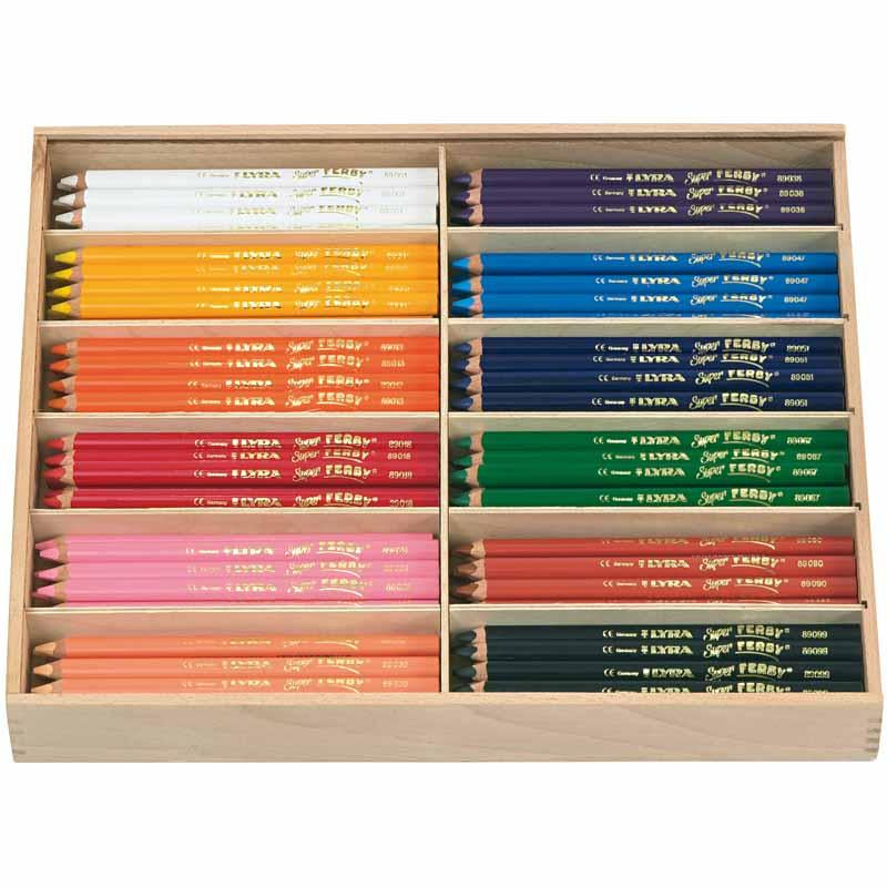Lyra super ferby 1 kleurpotloden, l: 18 cm, vulling 6,25 mm, diverse kleuren, 12x12 stuk 1 doos