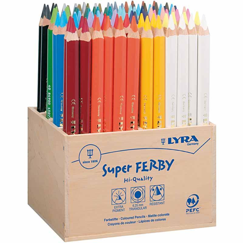 Lyra super ferby 1 kleurpotloden, l: 18 cm, vulling 6,25 mm, diverse kleuren, 96 stuk 1 doos