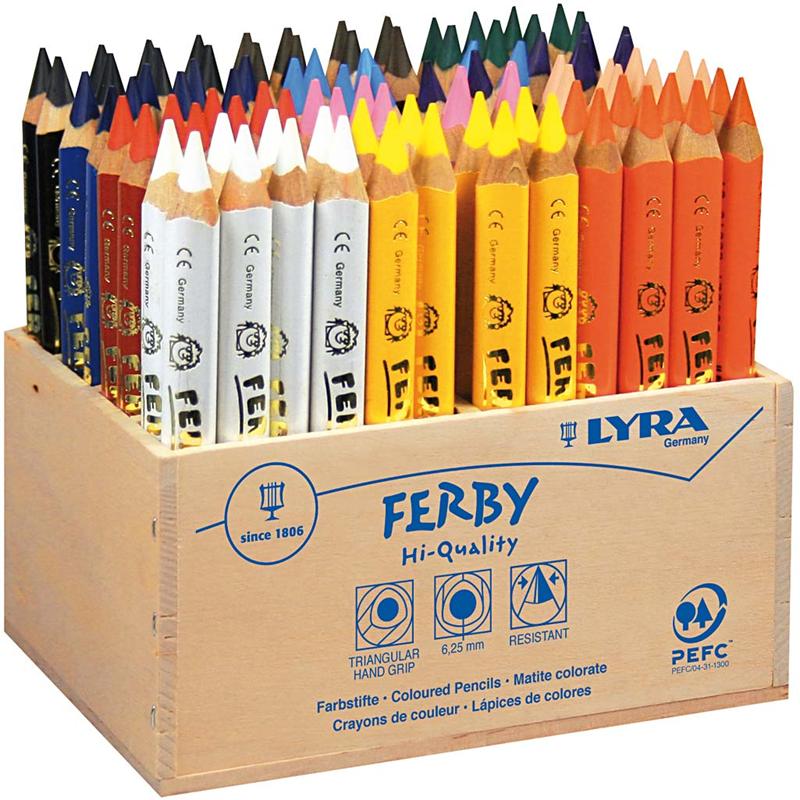 Lyra super ferby 1 kleurpotloden, l: 12 cm, vulling 6,25 mm, diverse kleuren, 96 stuk 1 doos